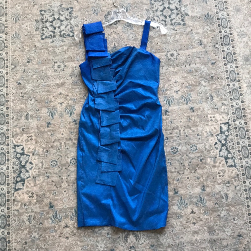 Royal blue satin dress